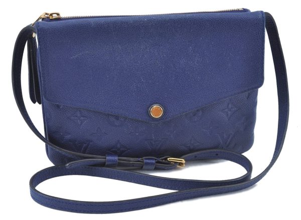 Auth LOUIS VUITTON Empreinte Twice Shoulder Cross Bag Navy Blue M50262 LV G4443 Discount