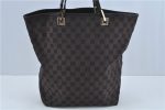 Authentic GUCCI Shoulder Tote Bag GG Canvas Leather 0021098 Black H8904 For Discount