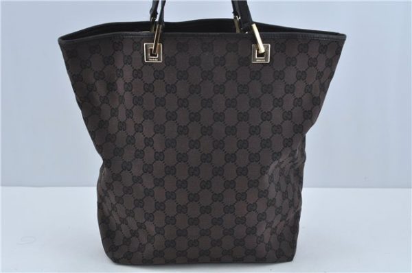 Authentic GUCCI Shoulder Tote Bag GG Canvas Leather 0021098 Black H8904 For Discount