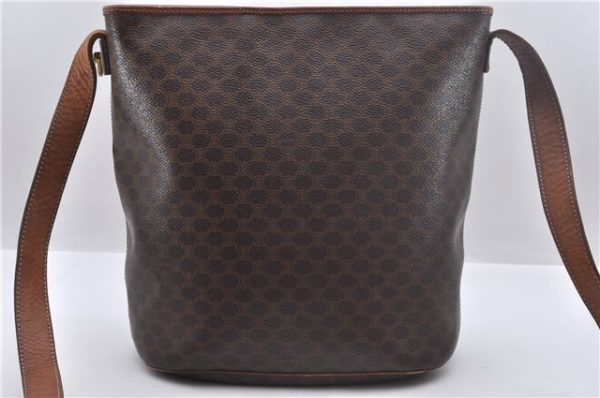 Auth CELINE Macadam Blason Shoulder Cross Body Bag PVC Leather Brown Junk 2076D Online Hot Sale