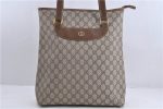 Authentic GUCCI Shoulder Tote Bag GG PVC Leather 002396130 Brown Junk 1036D Supply