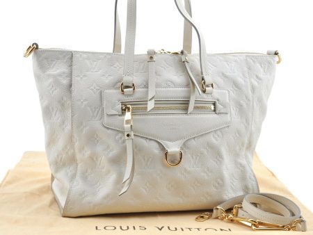 LOUIS VUITTON Monogram Empreinte Lumineuse PM 2Way Tote Bag M93411 White G1856 Online Hot Sale