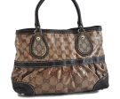 Authentic GUCCI GG Crystal Shoulder Tote Bag PVC Leather 223964 Brown 3082C Cheap