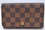 Auth Louis Vuitton Damier Porte Monnaie Billets Tresor Wallet N61730 LV H9477 Online Sale