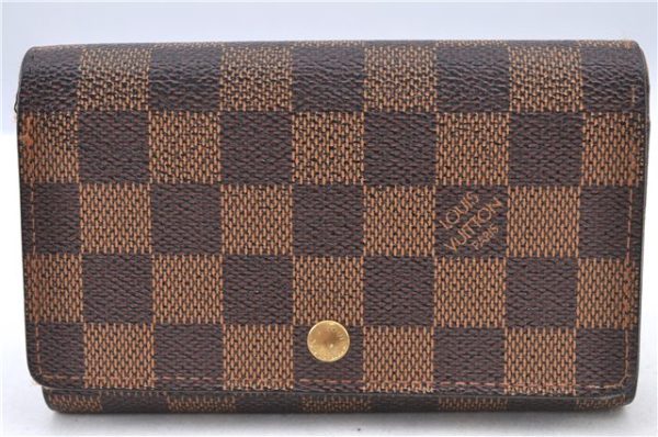 Auth Louis Vuitton Damier Porte Monnaie Billets Tresor Wallet N61730 LV H9477 Online Sale