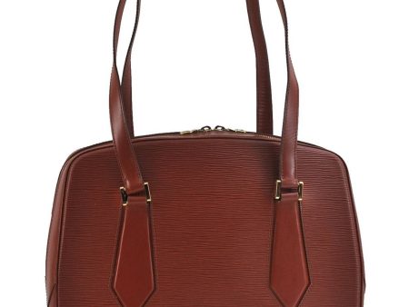 Authentic Louis Vuitton Epi Voltaire Shoulder Tote Bag Brown M52438 LV 0178D For Cheap