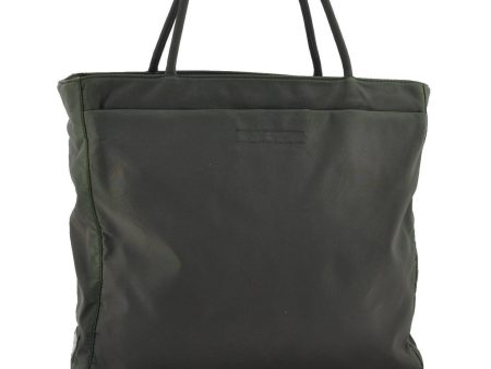 Authentic PRADA Nylon Tote Hand Bag Green 7736B For Sale