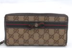 Auth GUCCI Web Sherry Line Mayfair Wallet GG Canvas Leather 257003 Brown 1430D Discount