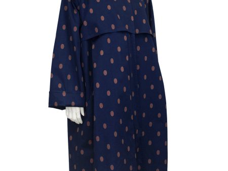 Navy and Brown Polka Dot Spring Weight Coat Supply