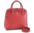 Authentic CELINE 2Way Shoulder Hand Bag Leather Red H4710 For Discount