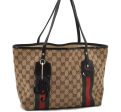 Auth GUCCI Jolie Web Sherry Line Shoulder Tote Bag GG Canvas 211971 Brown 1453D For Cheap