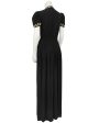 Black Moss Crepe and Gold Thread Evening Dress Fashion