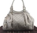 Authentic GUCCI Guccissima Sukey Shoulder Tote Bag GG Leather 211944 White 0480D Discount