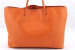 Authentic FENDI Selleria Shoulder Tote Bag Leather Orange 1061D on Sale