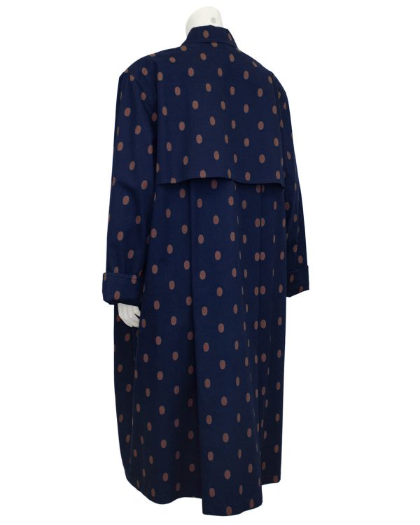 Navy and Brown Polka Dot Spring Weight Coat Supply