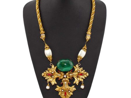 1984 Haute Couture Medallion and Gilt Metal Pendant on Sale