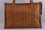 Authentic MCM Visetos Leather Vintage Shoulder Tote Bag Brown  2092D For Cheap