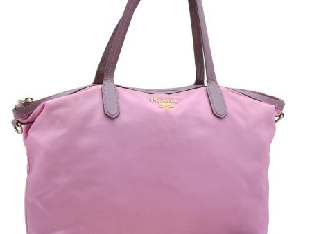 Authentic PRADA Nylon Leather 2Way Shoulder Tote Bag Pink 6739B For Cheap