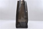 Authentic GUCCI Clear Bamboo Tote Hand Bag Vinyl Leather Black 1879D Discount