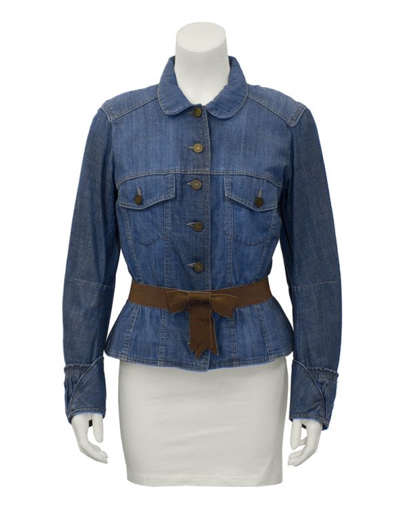 Denim Jacket with Belt Sale