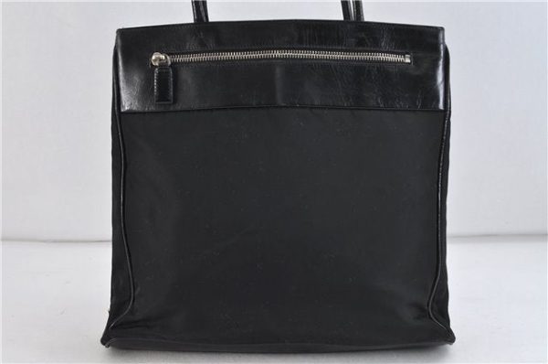 Authentic PRADA Nylon Leather Shoulder Tote Bag Purse Black 9747C Hot on Sale