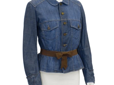 Denim Jacket with Belt Sale