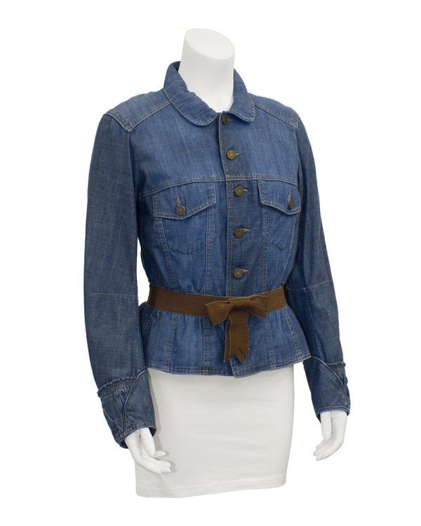 Denim Jacket with Belt Sale