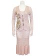 Metallic Knit Blush Pink Dress and Cardigan Online now