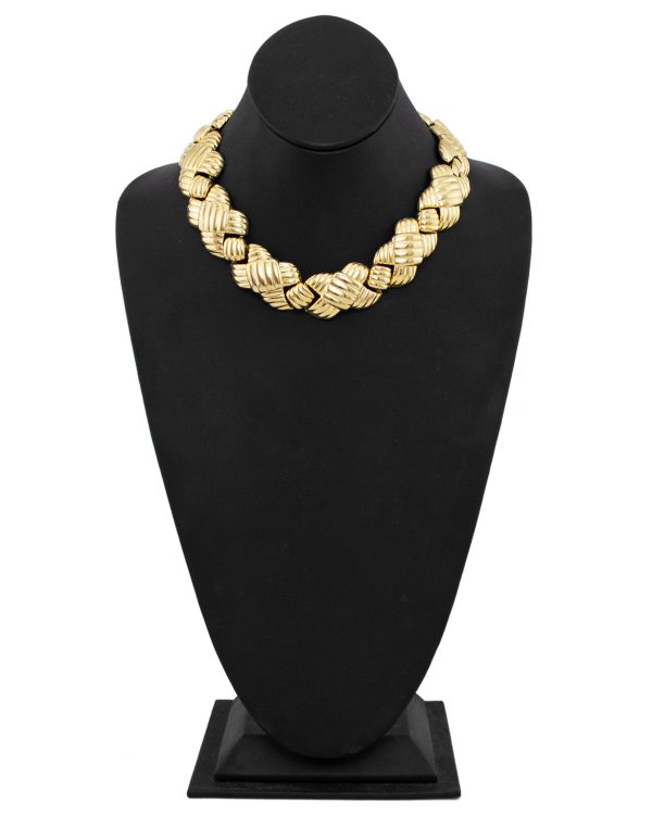 Gold Necklace, Earring and Bracelet Set For Discount