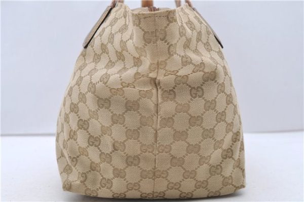 Authentic GUCCI Shoulder Tote Bag GG Canvas Leather 131230 Beige Gold 2272D For Discount