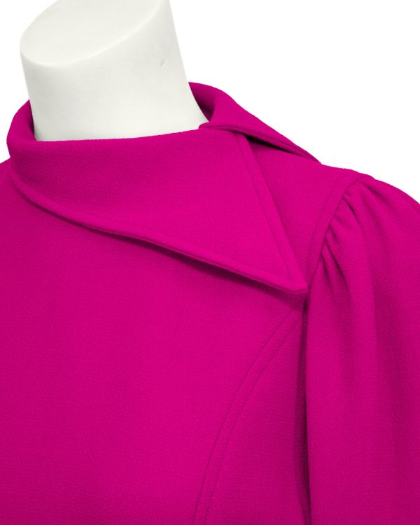 Magenta Wool Cocktail Dress Hot on Sale