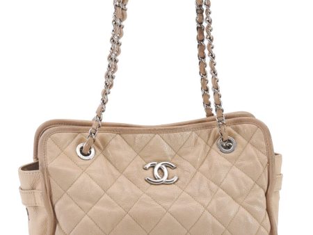 Auth CHANEL Caviar Skin Matelasse CoCo Mark Chain Shoulder Hand Bag Beige 2150D Online