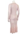 Metallic Knit Blush Pink Dress and Cardigan Online now