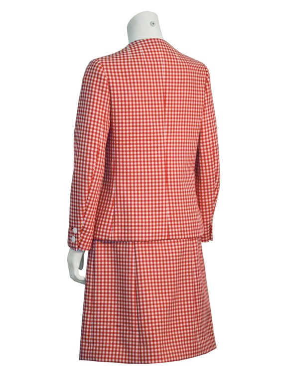 Red and White Gingham Skirt Suit Supply