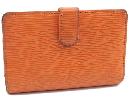 Auth LOUIS VUITTON Epi Porte Monnaie Billets Viennois Wallet M6324H Orange 1847C For Discount