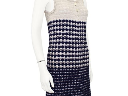 Beige and Navy Knit Dress Sale