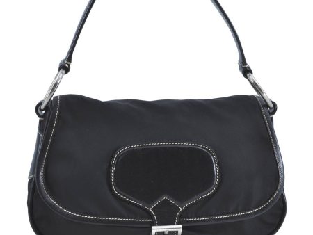 Authentic PRADA Nylon Leather Shoulder Hand Bag Purse Black H9179 Sale