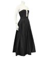 Black Strapless Taffeta Tea Length Dress from Autumn 1986 Runway Online Hot Sale