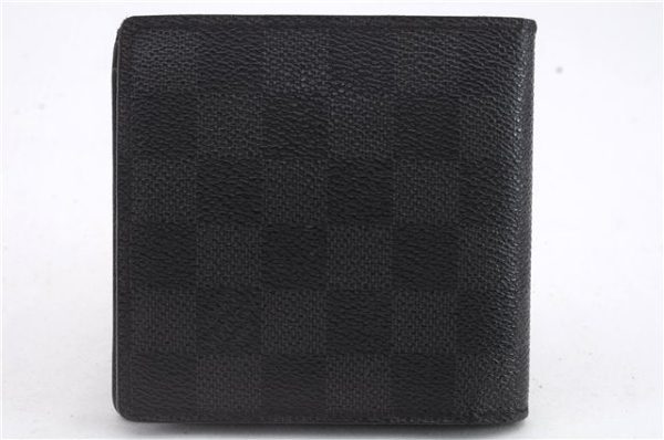 Auth Louis Vuitton Damier Graphite Portefeuille Marco N62664 Bifold Wallet 9124C Online Sale