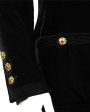 Black Velvet Dress with Gripoix Buttons on Sale