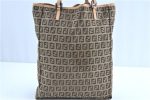 Authentic FENDI Zucchino Hand Tote Bag Canvas Leather Brown H9007 Online