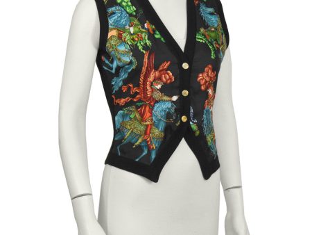 Black Knit and Silk Vest Online Hot Sale