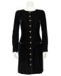 Black Velvet Dress with Gripoix Buttons on Sale