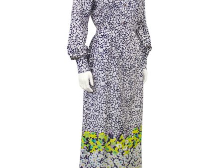 Navy and White Chintz Floral Ensemble Cheap