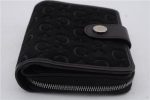 Auth CELINE C Macadam Blason Pattern Bifold Wallet Suede Leather Black Box 1729D Discount