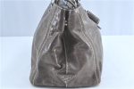 Authentic PRADA Leather Hand Tote Gray H9385 Online