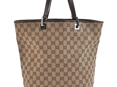 Authentic GUCCI Shoulder Tote Bag GG Canvas Leather 31243 Brown 0515D For Discount