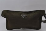 Authentic PRADA Nylon Leather Waist Body Bag Khaki Green 1956D Online Sale