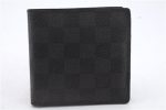 Auth Louis Vuitton Damier Graphite Portefeuille Marco N62664 Bifold Wallet 9124C Online Sale