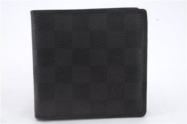 Auth Louis Vuitton Damier Graphite Portefeuille Marco N62664 Bifold Wallet 9124C Online Sale